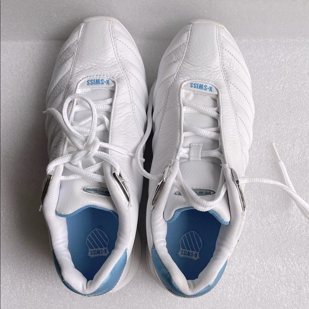 Vintage K-Swiss 7.0 System Shock Spring Low Sneakers White/Blue Women’s 8.5